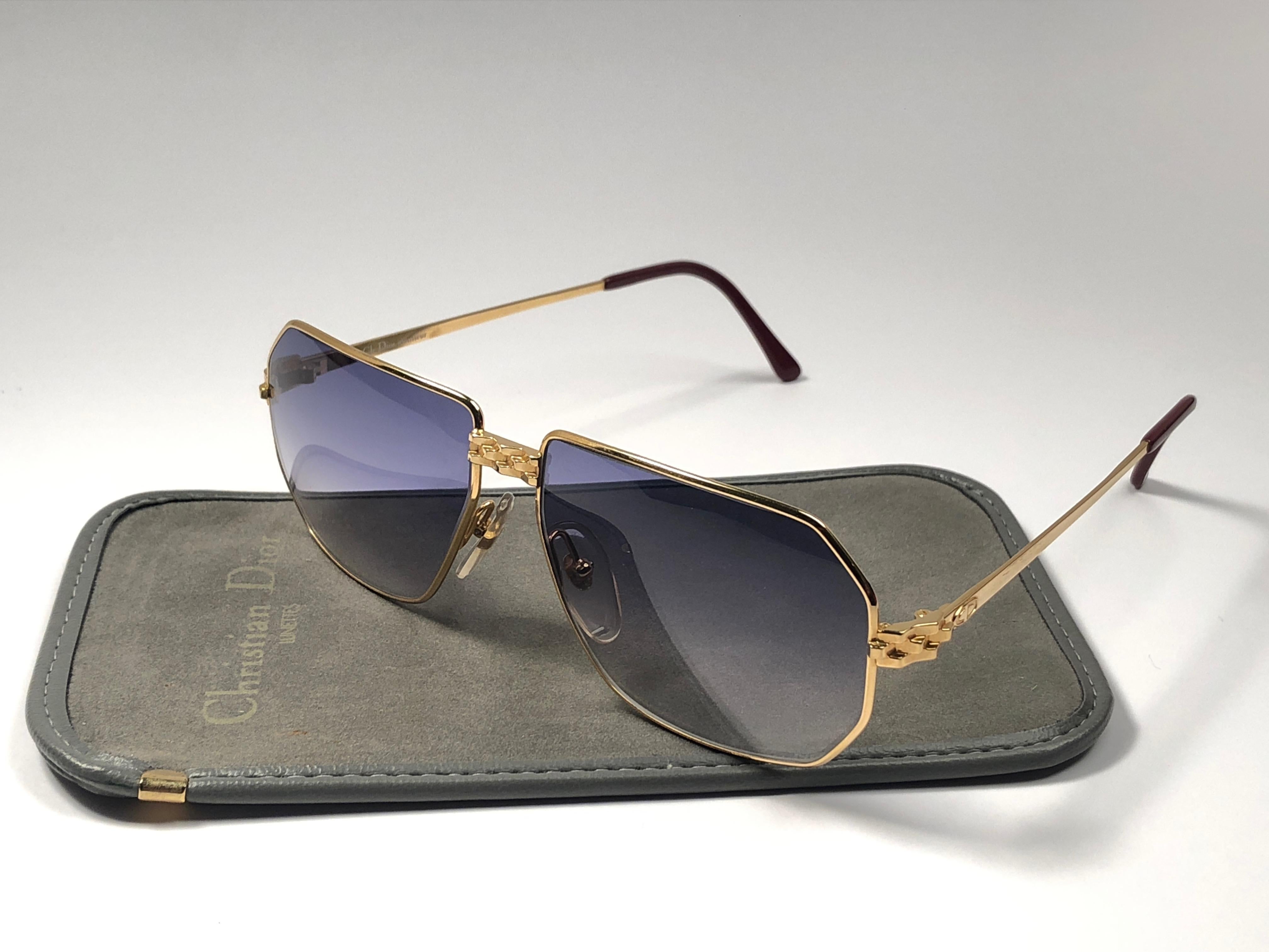 Men's New Vintage Christian Dior Monsieur 2391 Gold Panthere Sunglasses 1970's Austria