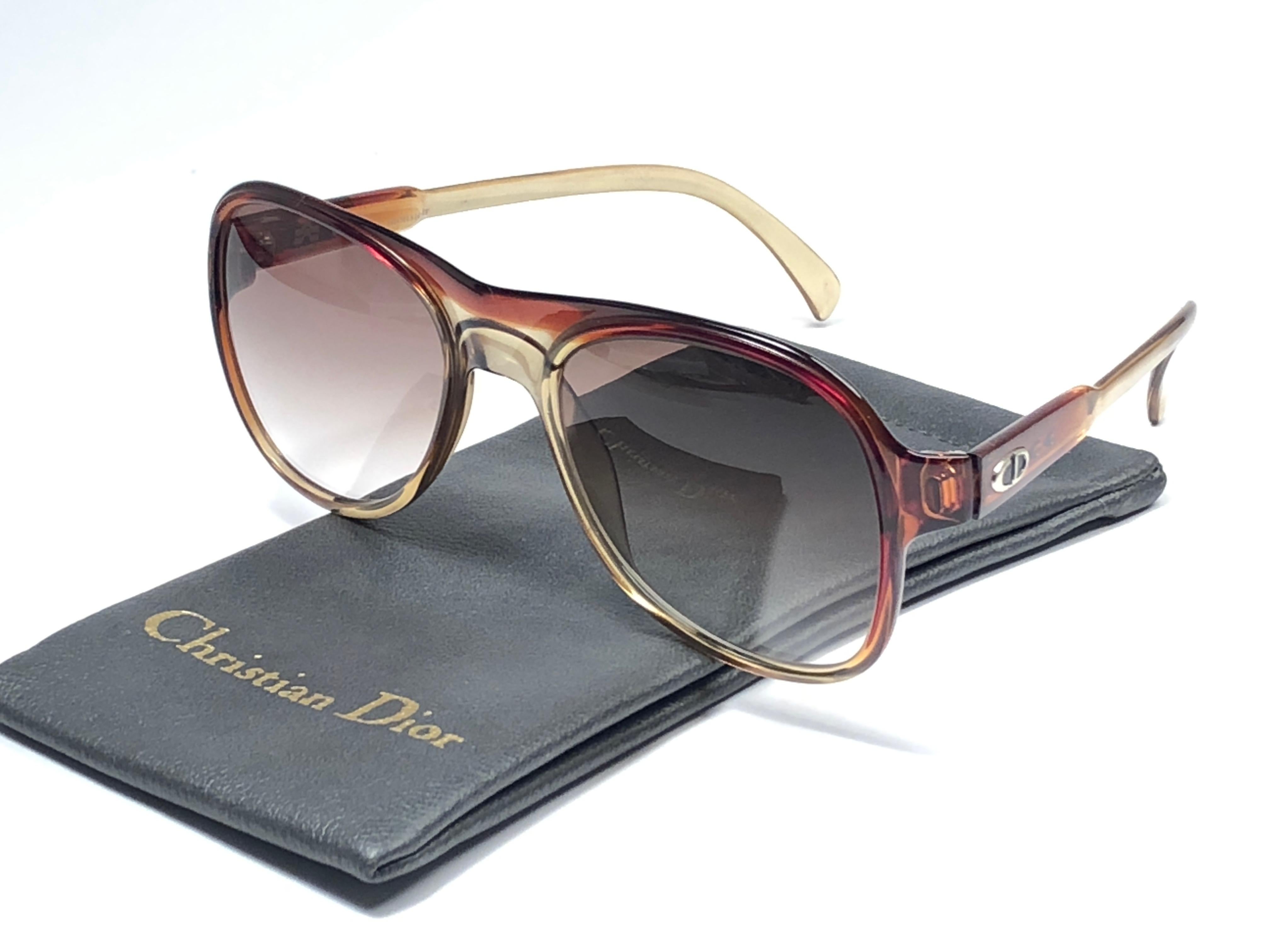 Men's New Vintage Christian Dior Monsieur 2034 Amber Translucent Sunglasses 1970's 