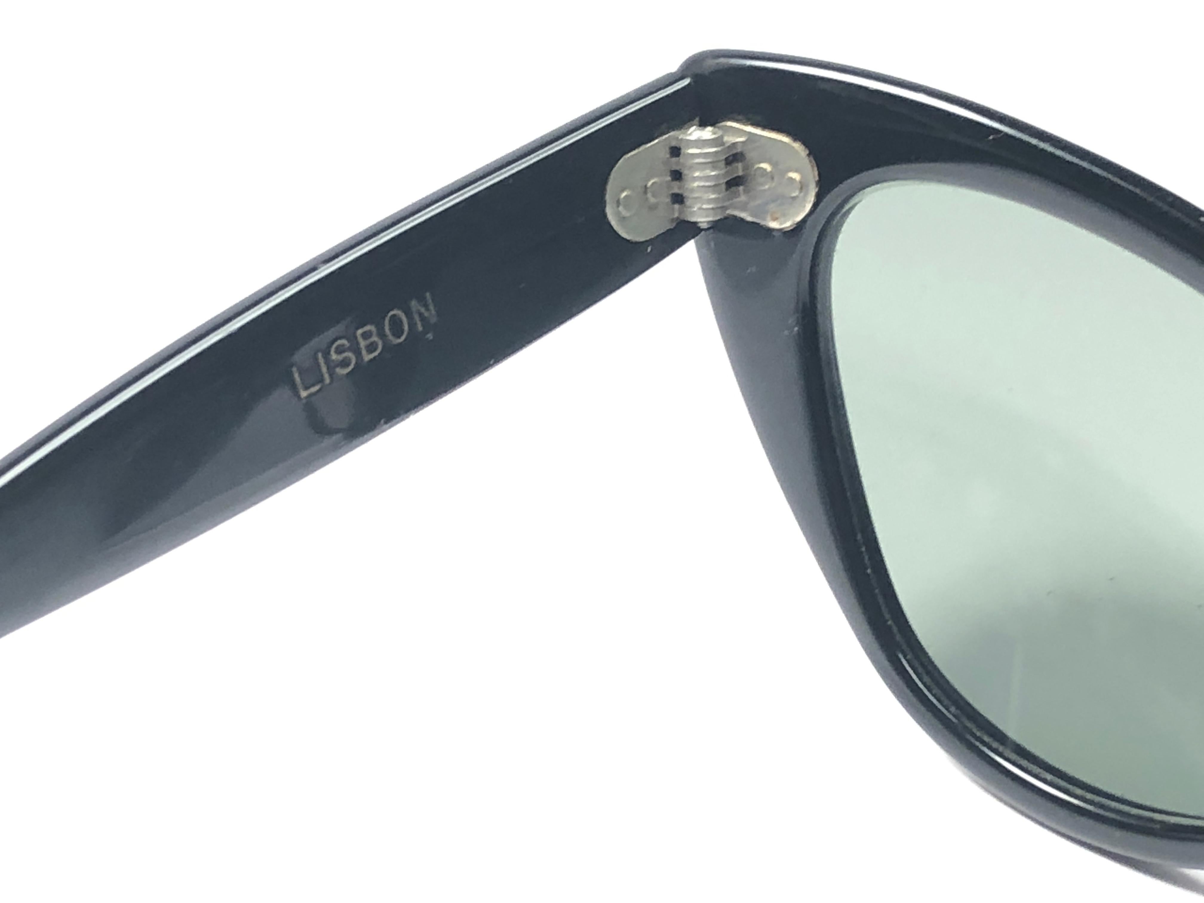 New Vintage Ray Ban Lisbon Black 1970's G15 Lenses USA Sunglasses 1