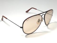 Vintage Ray Ban Burnt Tobacco Leathers Aviator 62MM B&L Sunglasses