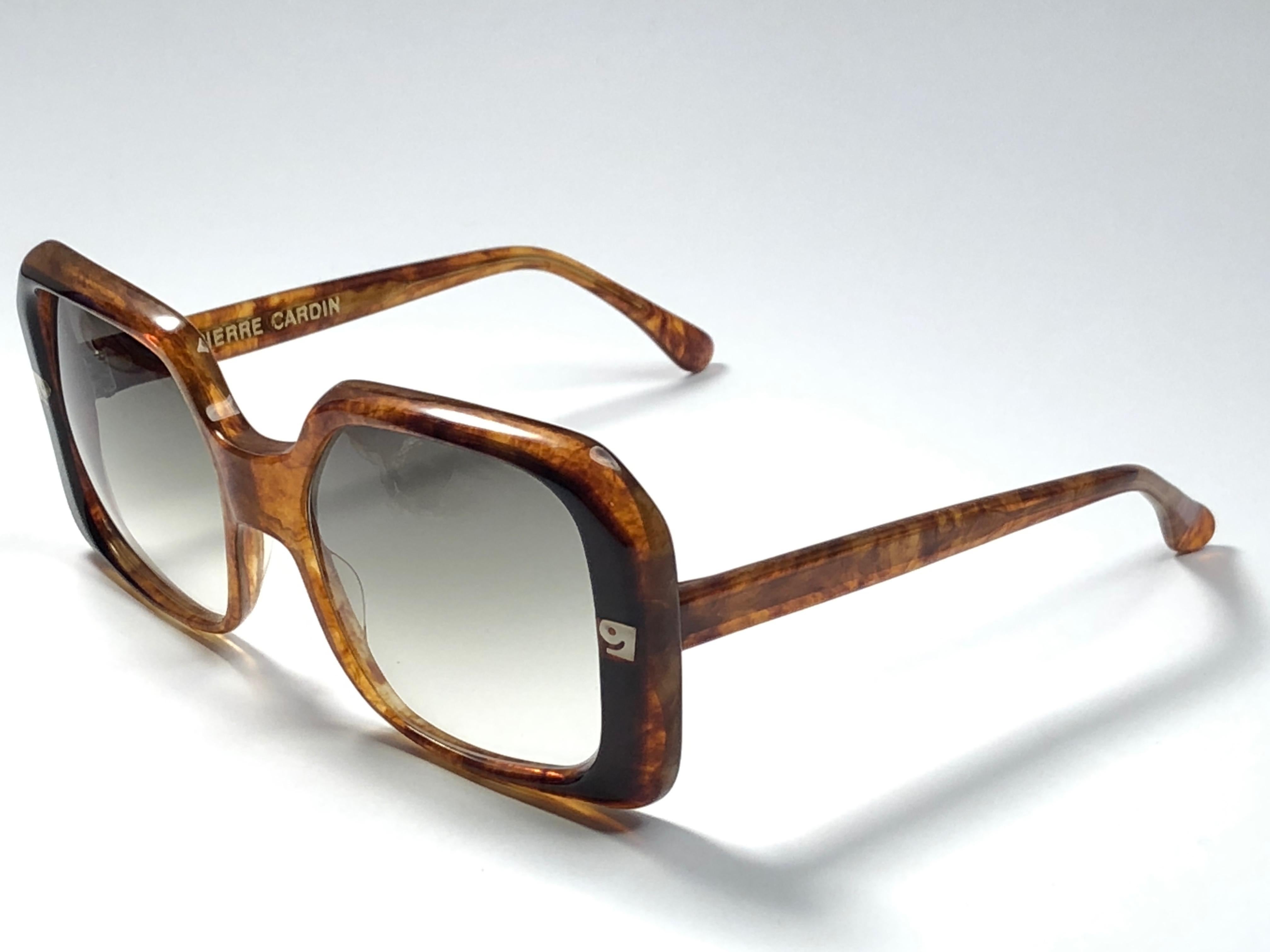 Gray Vintage Pierre Cardin Tortoise Medium Gradient Lens 1960's Sunglasses