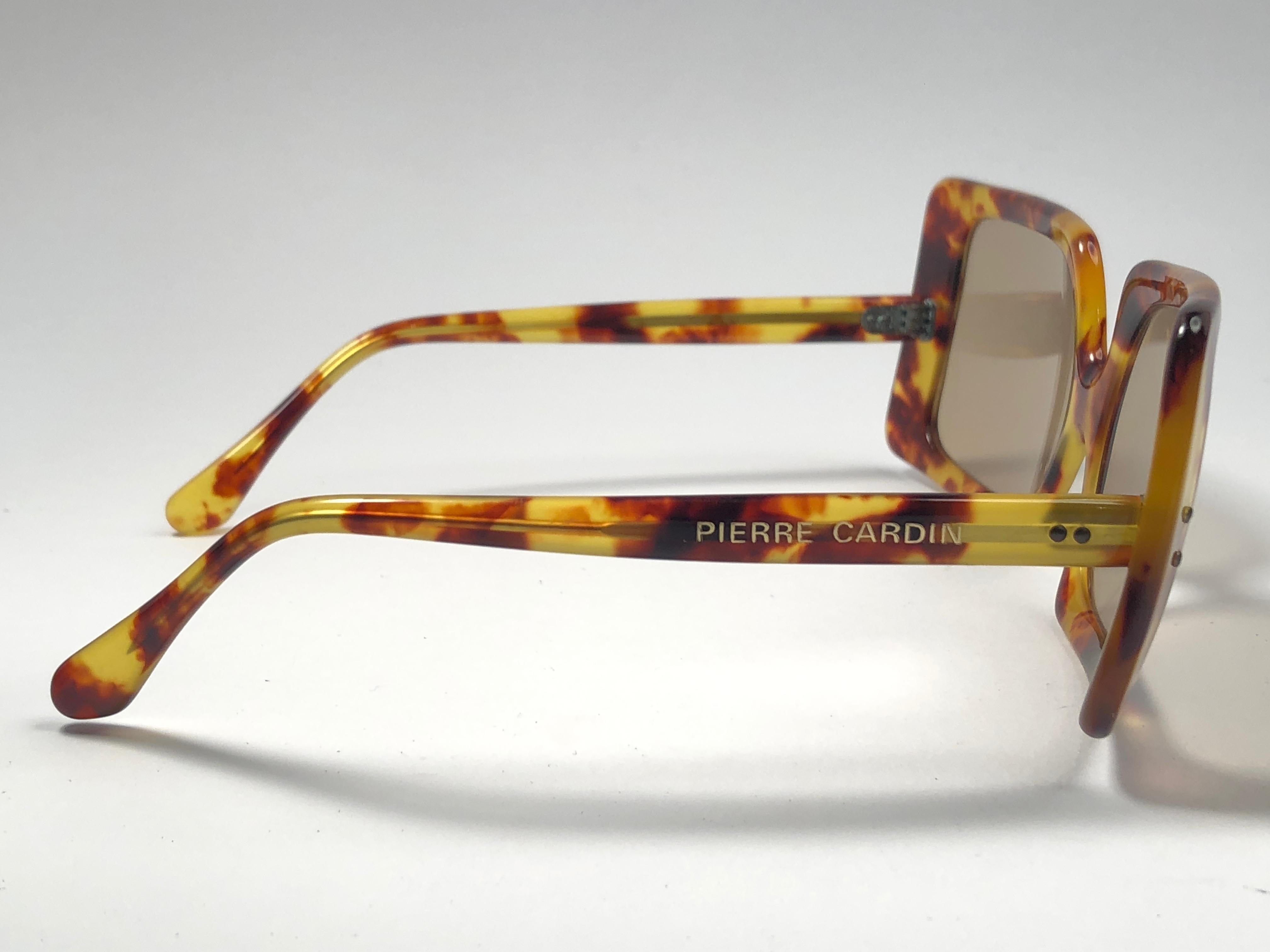 Vintage Pierre Cardin Light Tortoise Brown Lens 1960's Sunglasses 1