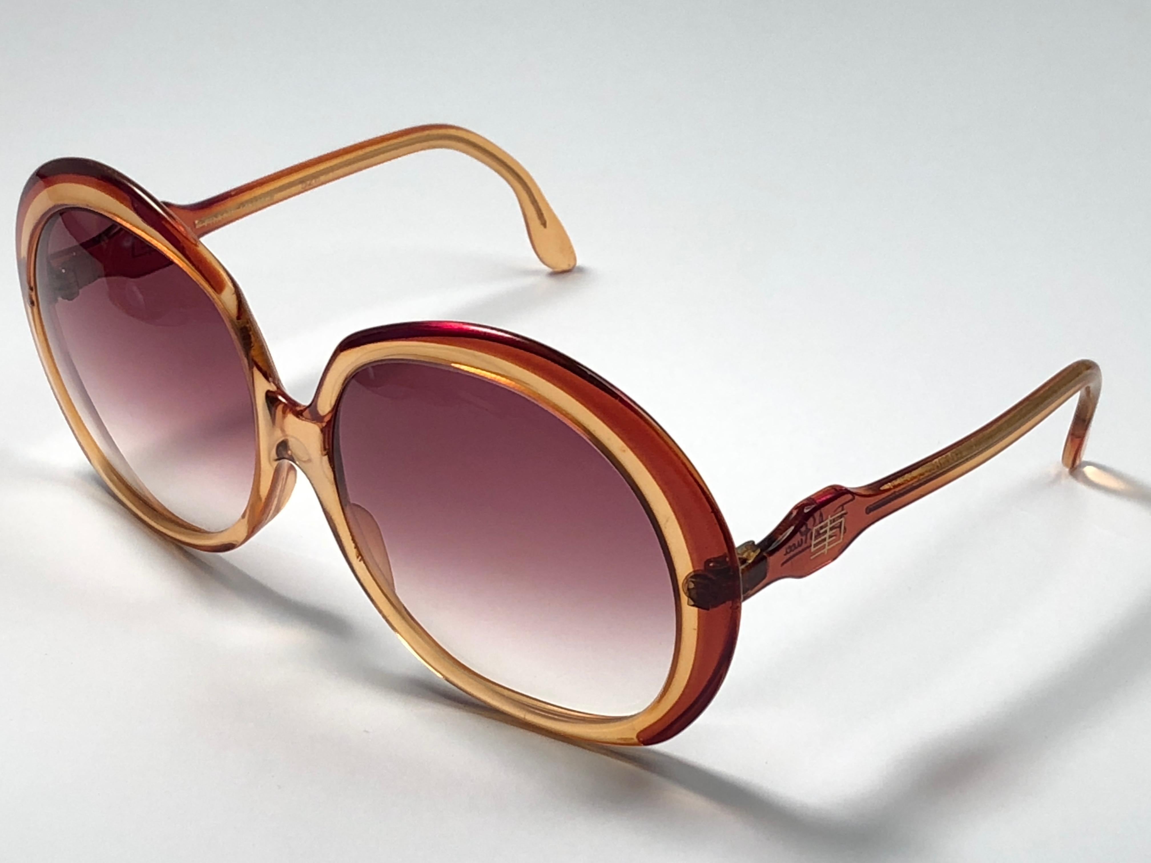 Women's or Men's Vintage Emilio Pucci Amber Translucent Oversized  Sunglasses France