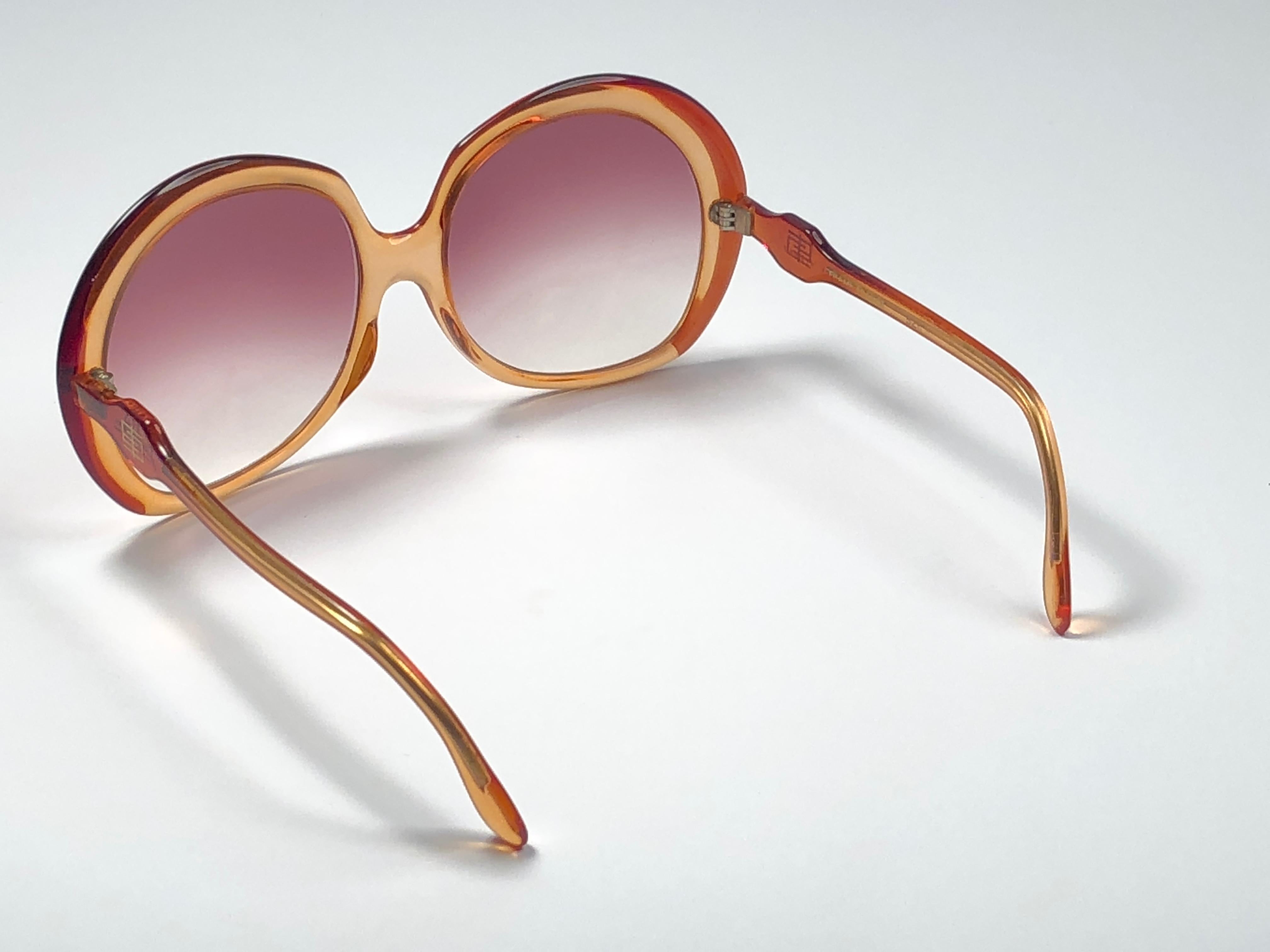 Vintage Emilio Pucci Amber Translucent Oversized  Sunglasses France 2