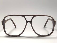 New Vintage Maxim's de Paris Real Leather Lizard Frame RX Reading 1980's Glasses