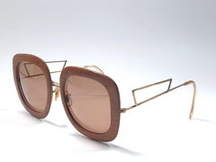 Vintage " May " Wood and 12k Gold Filled Sunglasses 1980's Made In USA