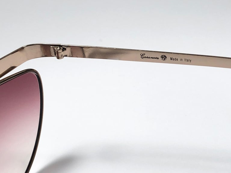 New Vintage Casanova Avantgarde Frame Rose Lens 1980 Sunglasses For ...