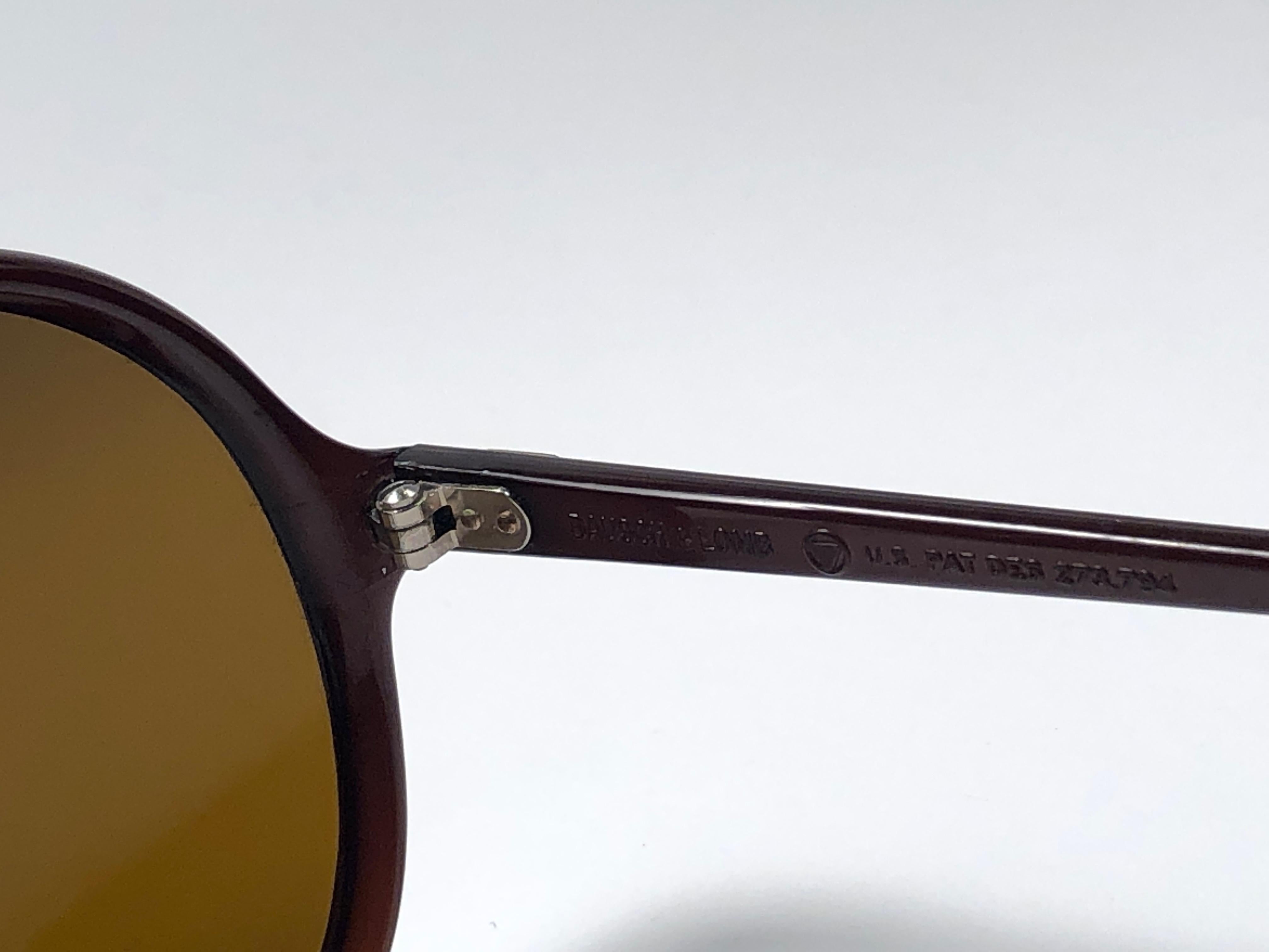Orange New Ray Ban Wings Brown Frame Brown Amber Lenses B&L USA 80's Sunglasses