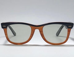 Vintage Mint Ray Ban Wayfarer 1980's Classic Black & Amber B&L USA Sunglasses