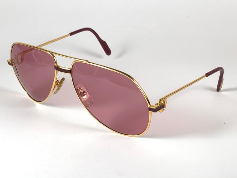 Cartier Laque de Chine Aviator Gold 62Mm Heavy Plated Sunglasses France ...