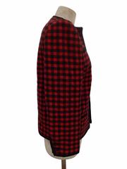 Valentino Boutique Vintage 80s wool check jacket Black and red 100% wool Size 40
