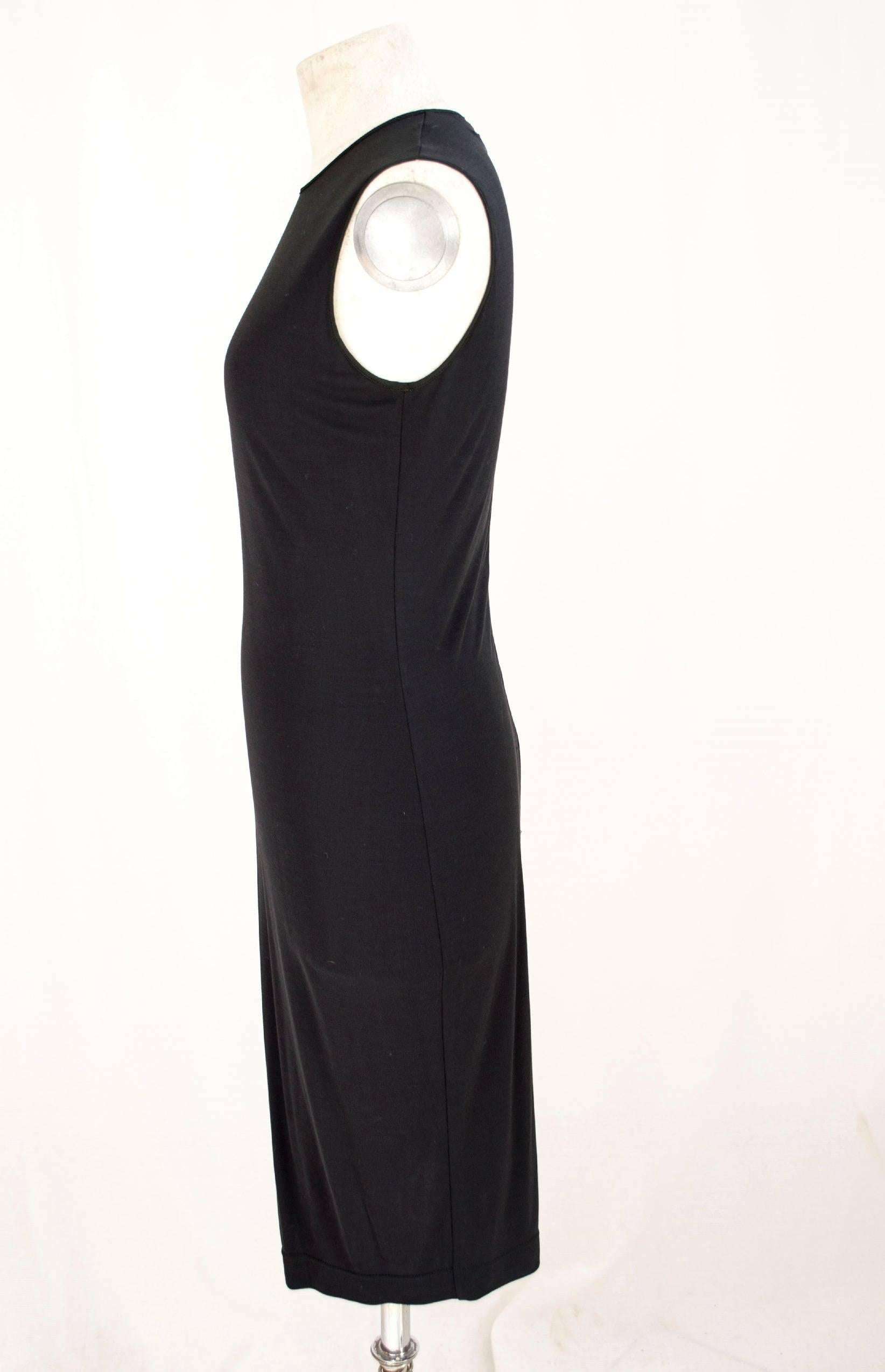 Black Gianfranco Ferrè 1980s sheath dress women's black silk blend size 40