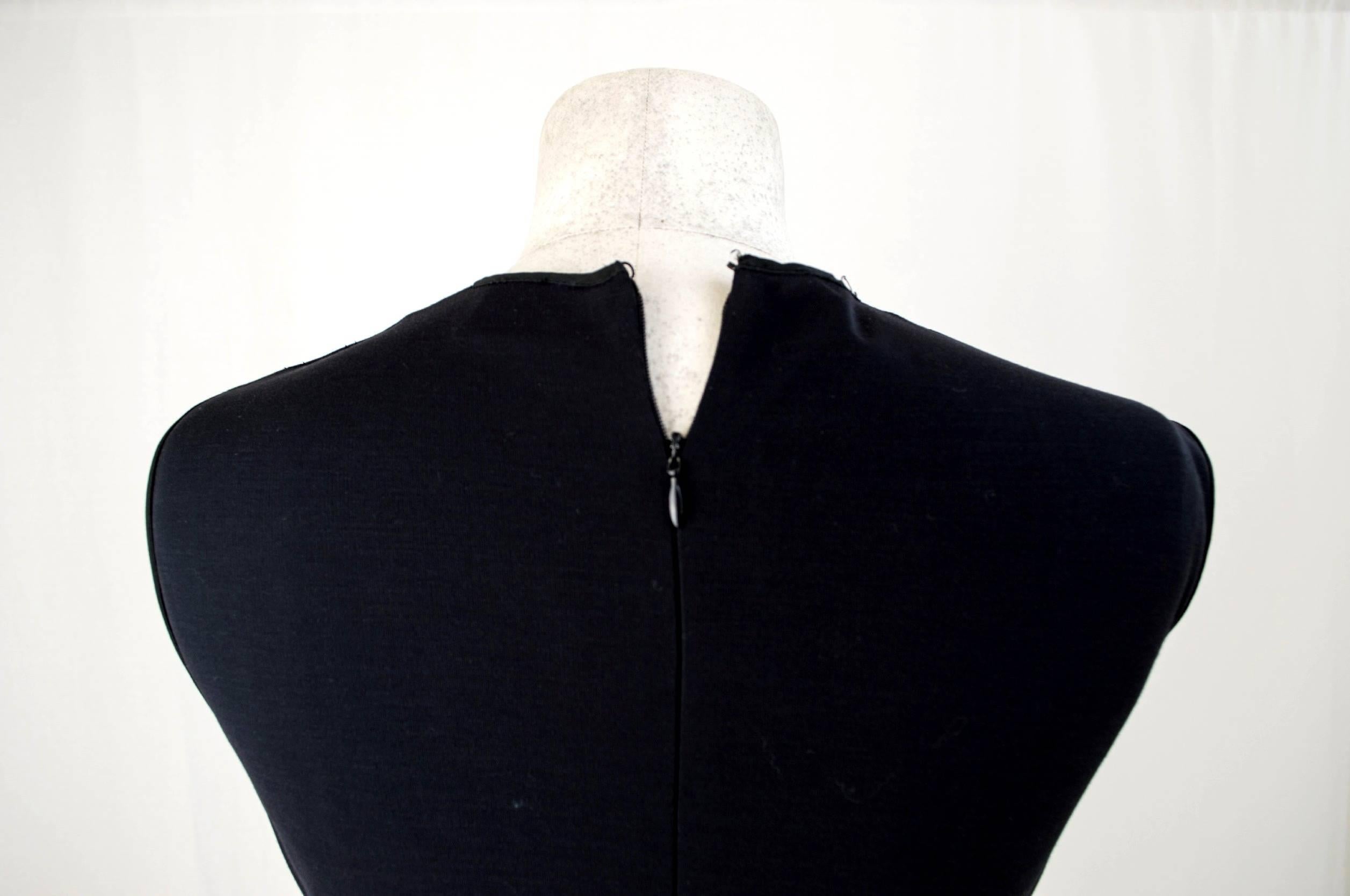 Gianfranco Ferrè 1980s sheath dress women's black silk blend size 40 In Excellent Condition In Brindisi, IT