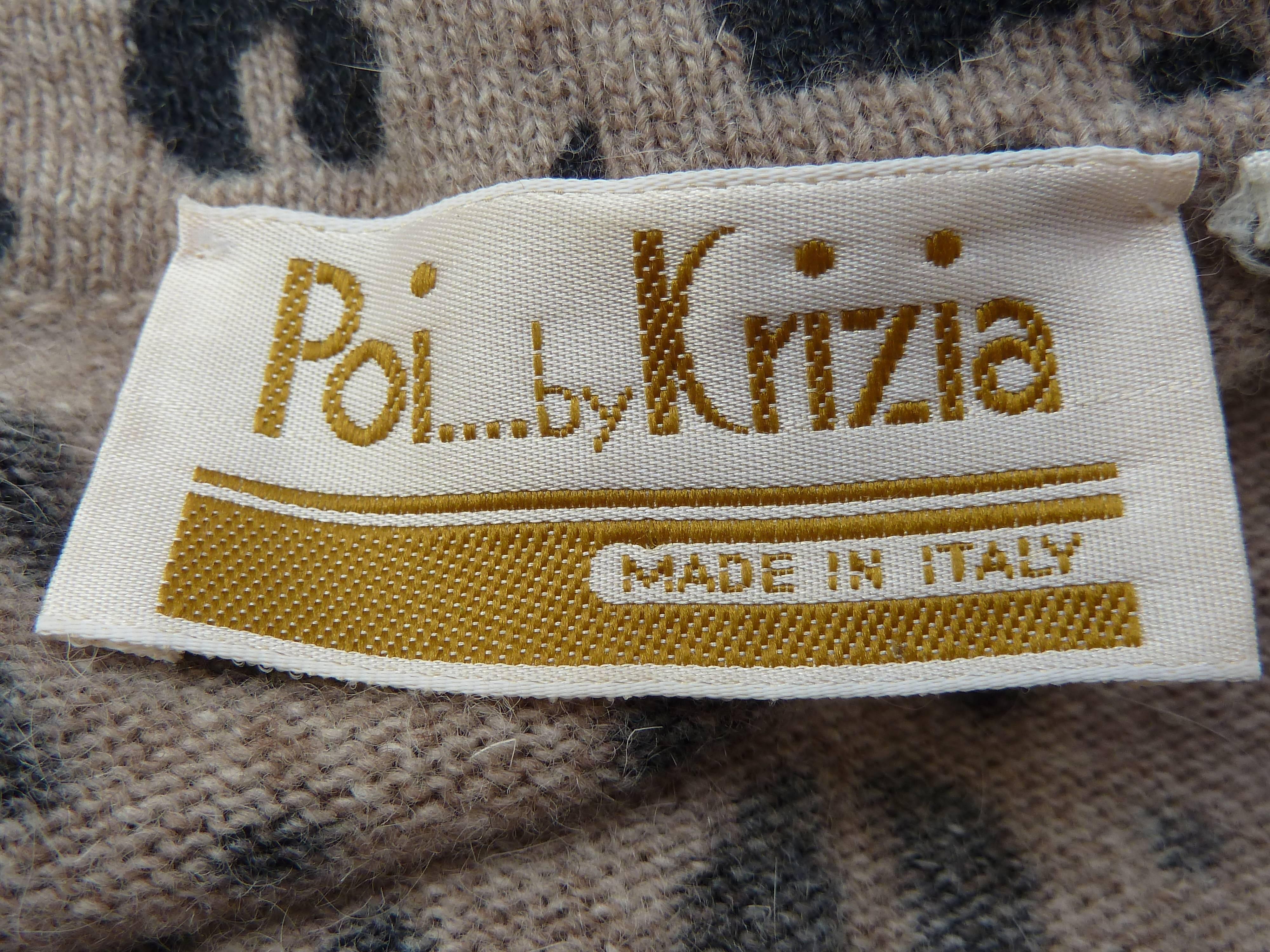 Krizia 1980s Animal Series tiger Iconic Biebe Wool and angora Jacket sz L IT For Sale 2