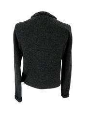 Rena Lange 1980s jacket cashmere women's gray sequins size M boucle blazer