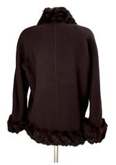 Mondrian 1980s cardigan jacket lapin insert angora wool brown women's size 42