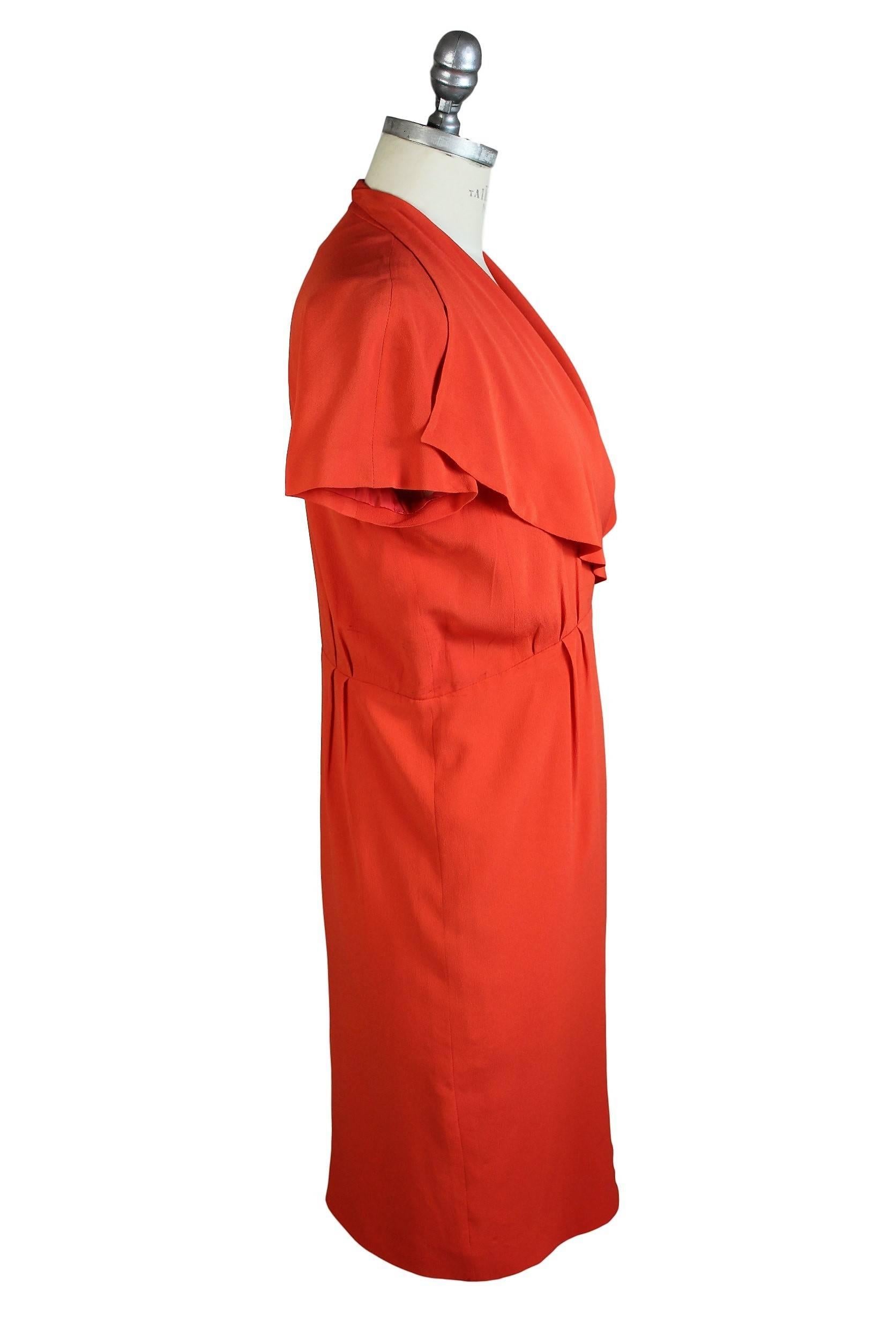 Women's 1980s Fendi Peach Silk Blend Sheath Dress Evening Gown