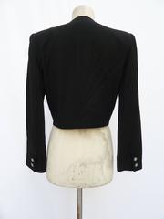 1990s Valentino Black Wool and Velvet Jacket Double Breasted