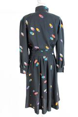 1980s Krizia Blue Wrap Dress Fantasy Texture