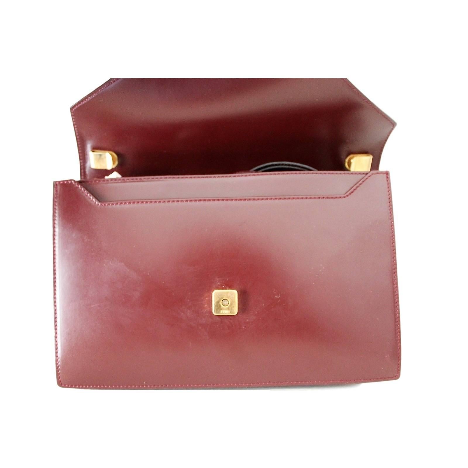 Fendi Brown Leather Shoulder Bag 1970s vintage 1