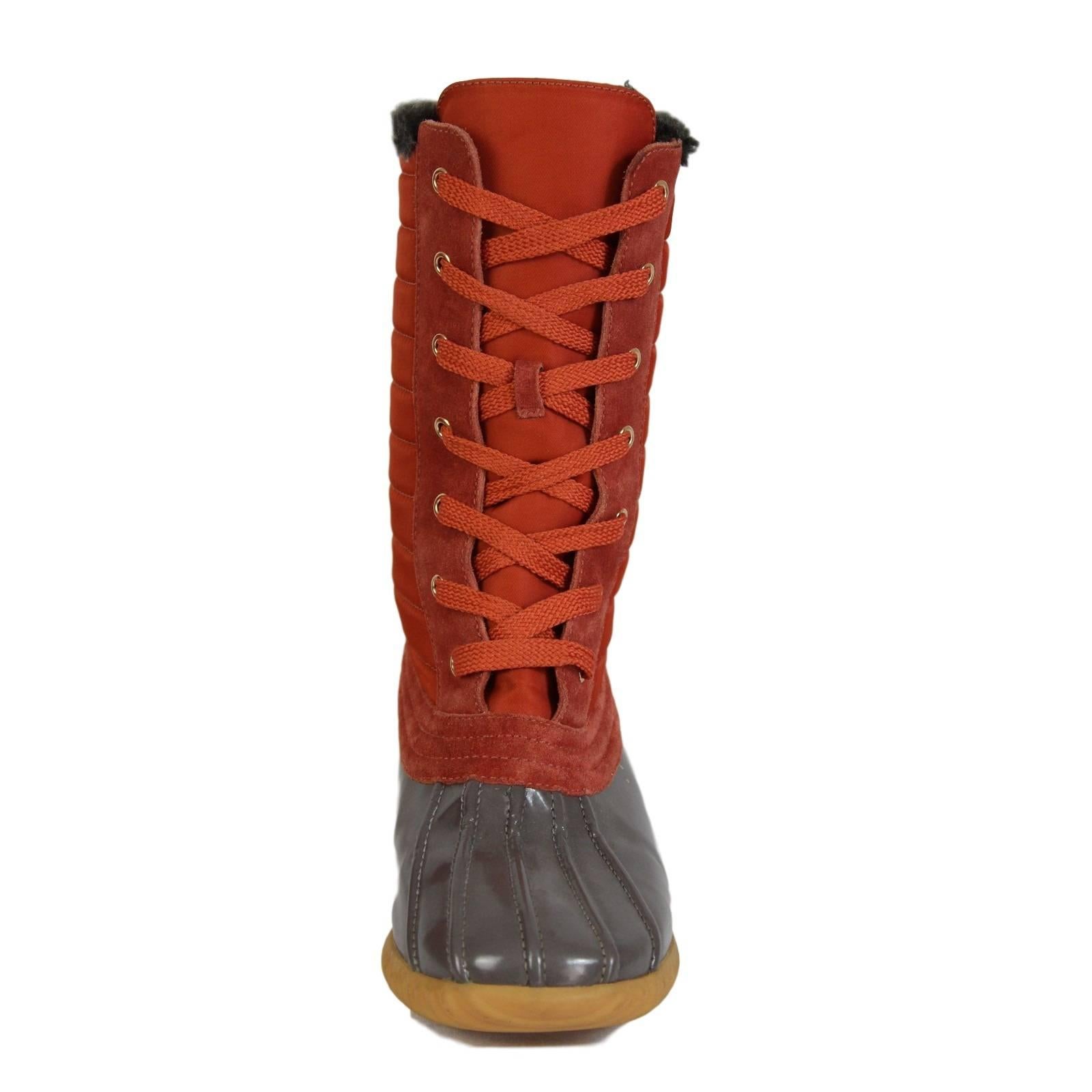 2000s Marc Jacobs Orange Duck Boots Shoes In New Condition In Brindisi, IT