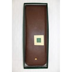 Gucci 1980s Brown Travel Tie Case Bag Luggage Gold original case Bit Hanger
