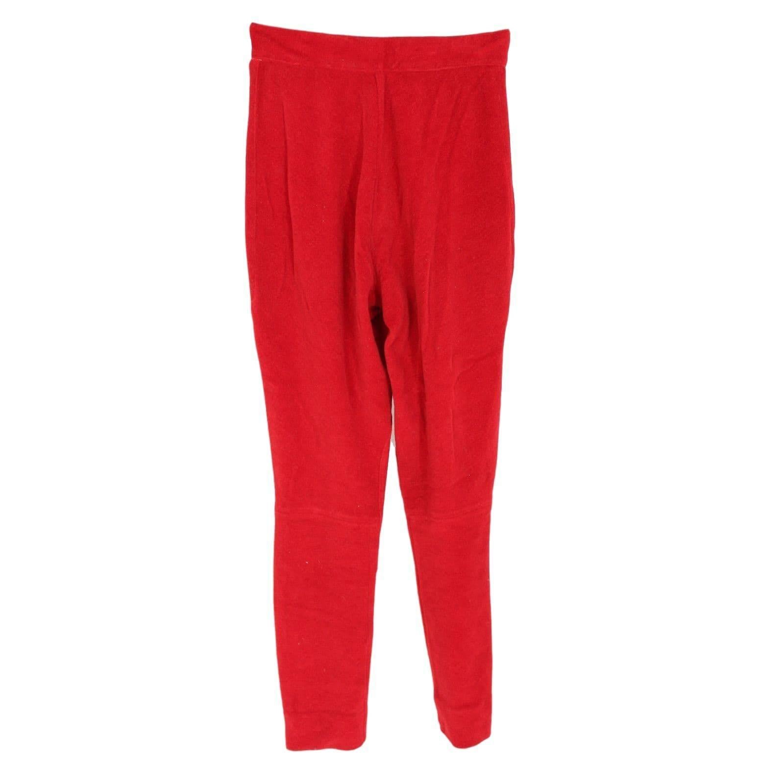 Red Vivienne Westwood cupro red pants trousers size 42 1990s women's vintage