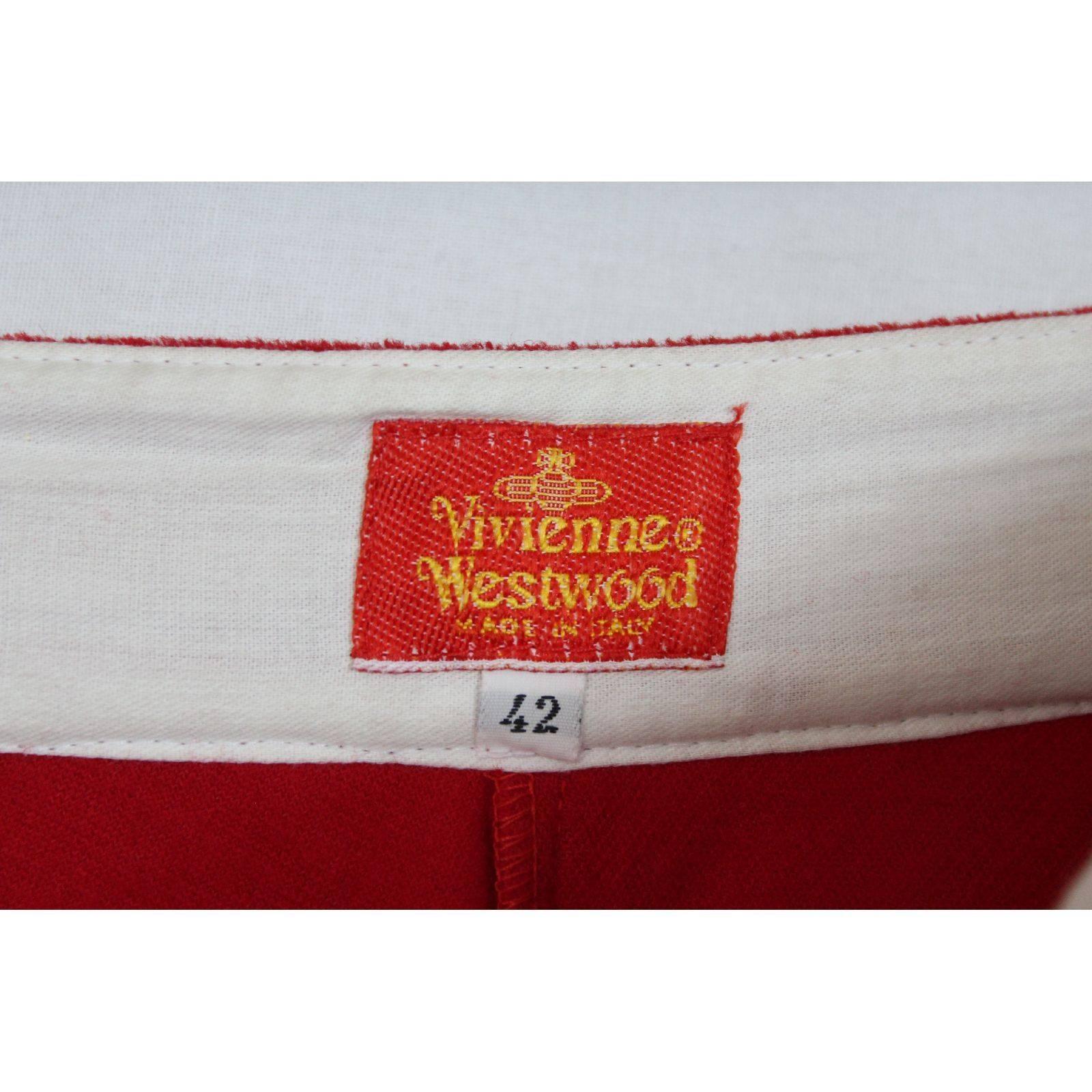 Women's Vivienne Westwood cupro red pants trousers size 42 1990s women's vintage