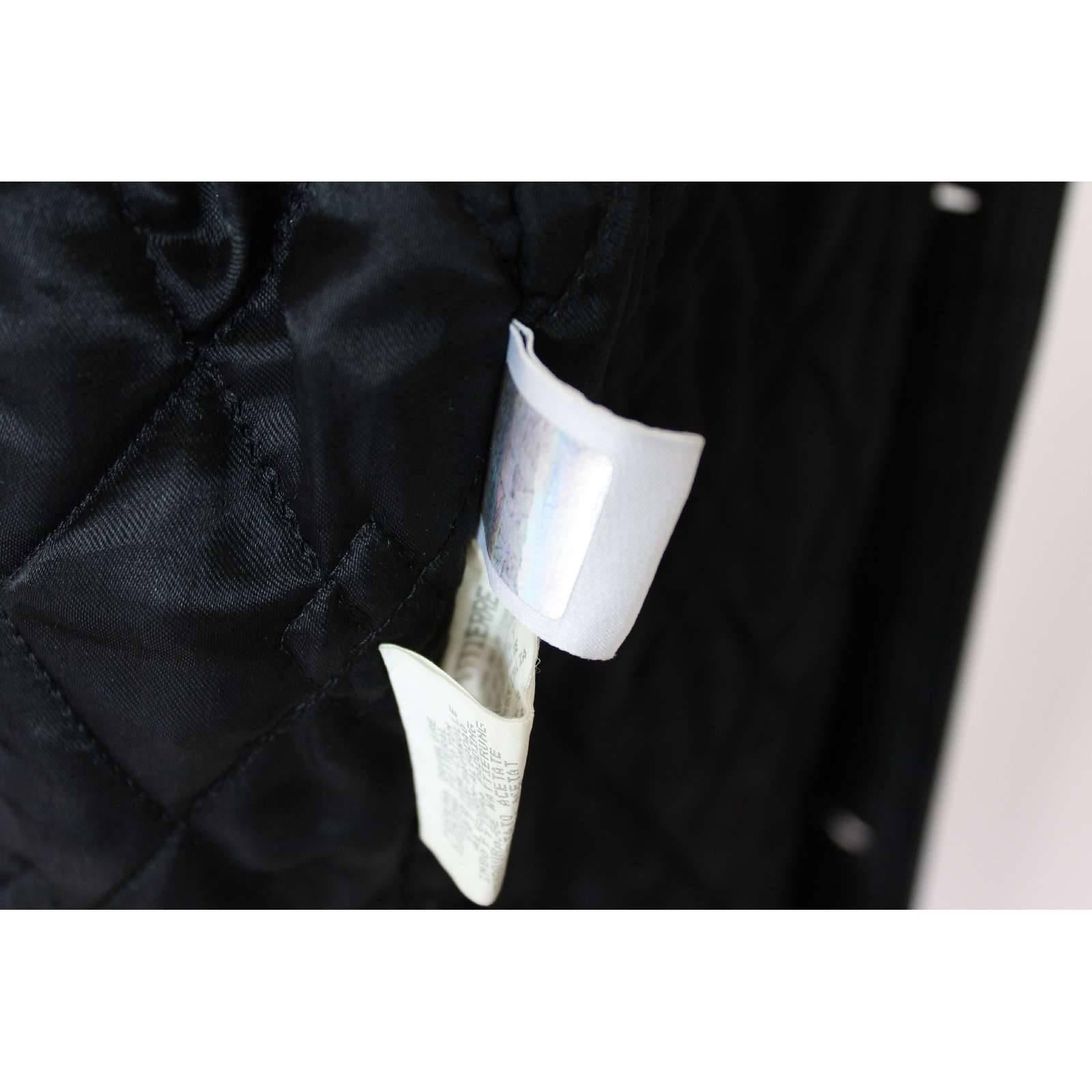Versus Gianni Versace black leather motorcycle raincoat trench coat size 38/52 For Sale 4