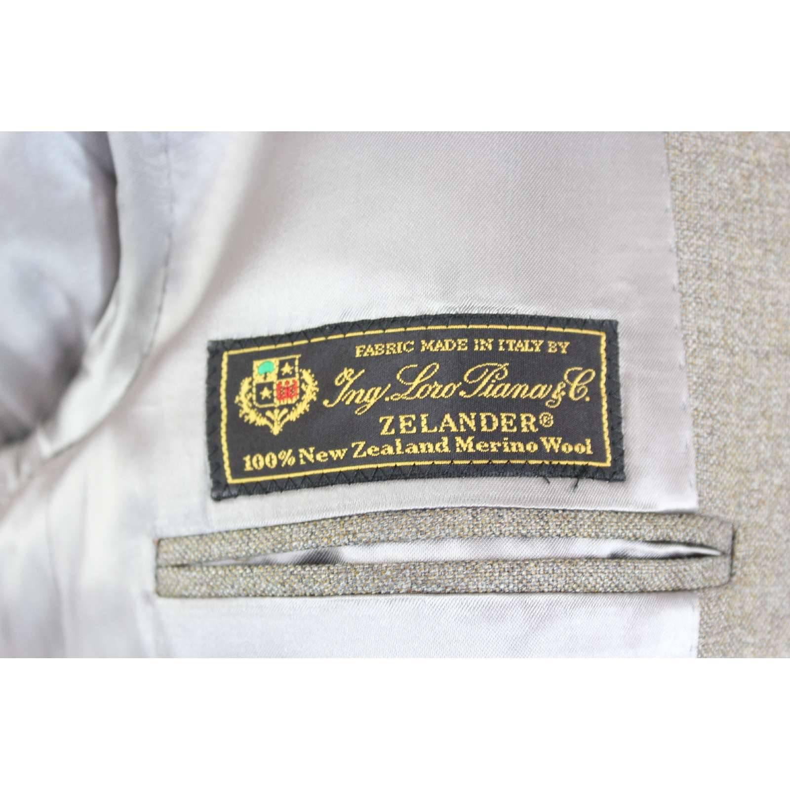 Loro Piana Zelander Ader beige merino wool coat size 48 men’ s vintage 1990s In Excellent Condition In Brindisi, IT