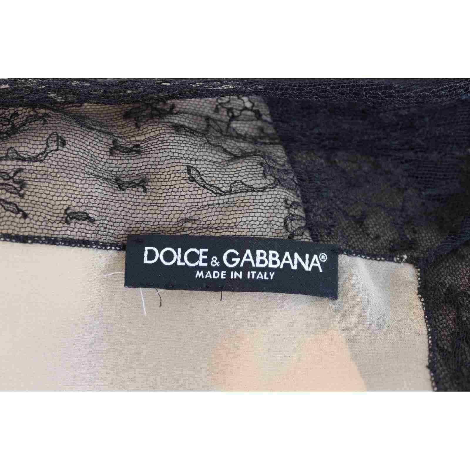2000s Dolce e Gabbana powder black lace silk foulard scarf scarves women's In Excellent Condition In Brindisi, IT