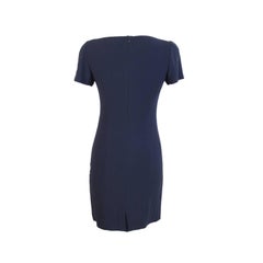 Mimmina vintage dress 1980s sheath blue and white rose applied size 6 US