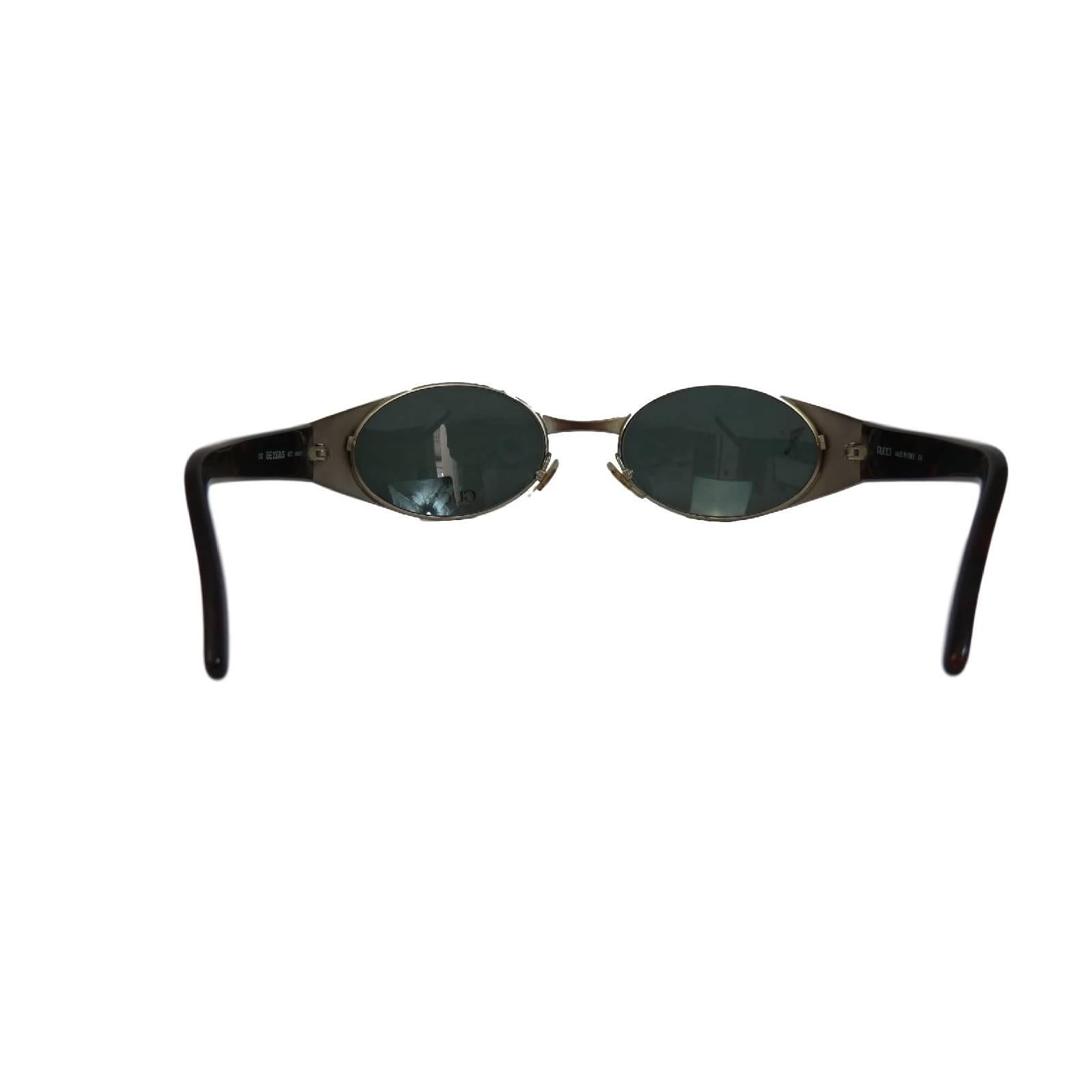 Women's Gucci vintage sunglasses GG2378/S tortoise and green bone metal silver