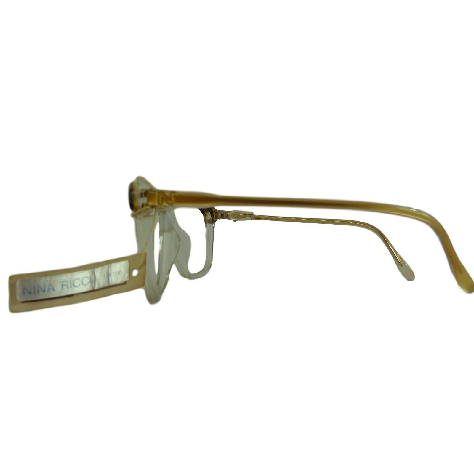 Gray Nina Ricci vintage sunglasses mod. 158 bone gold and gray shell eyeglasses women For Sale