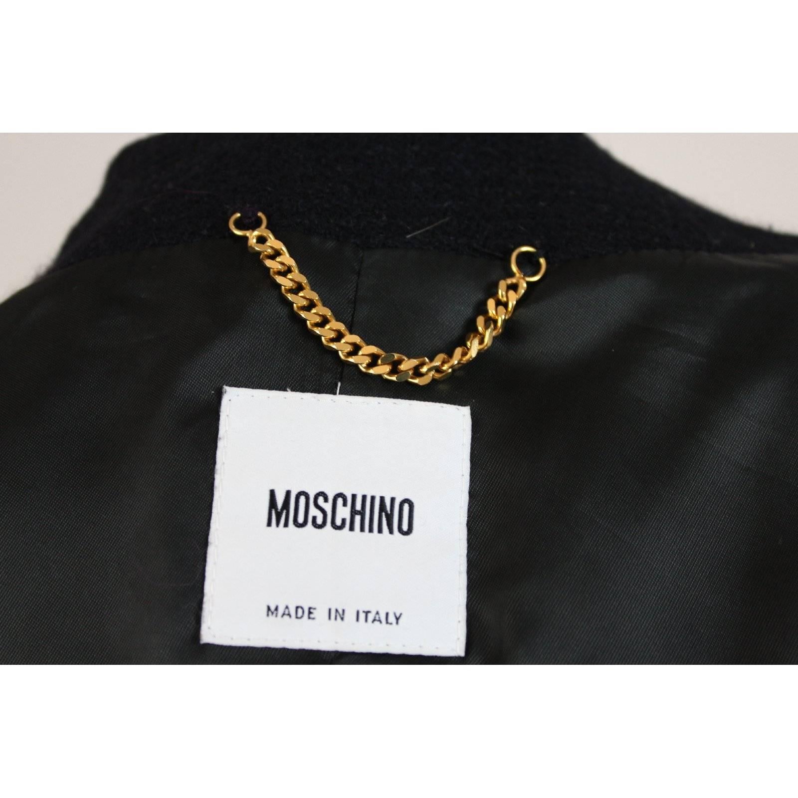 Moschino Blazer Blue Wool Jewelry Italian Jacket, 1990s For Sale 5
