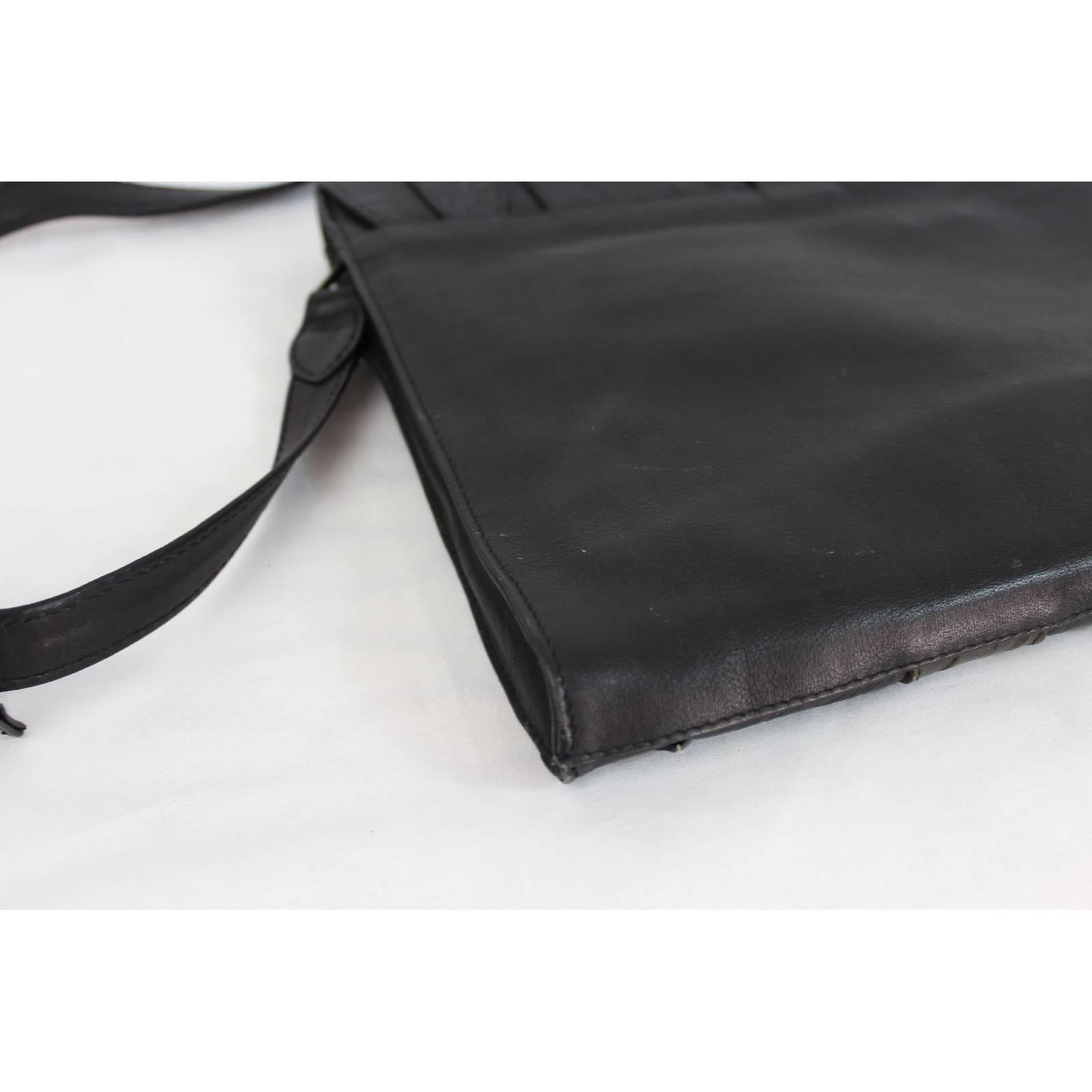 Women's Giorgio Armani leather black shoulder bag excellent condition 1990s women’s For Sale