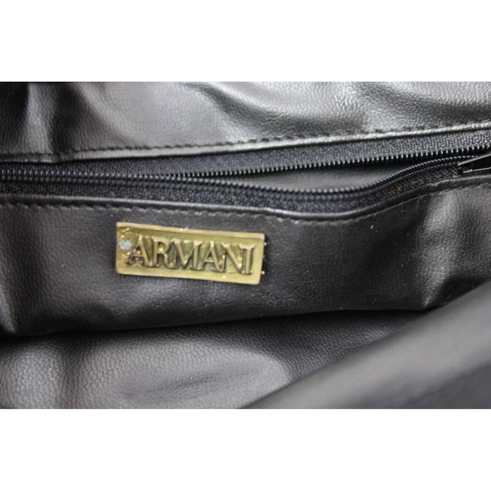 Giorgio Armani leather black shoulder bag excellent condition 1990s women’s For Sale 3