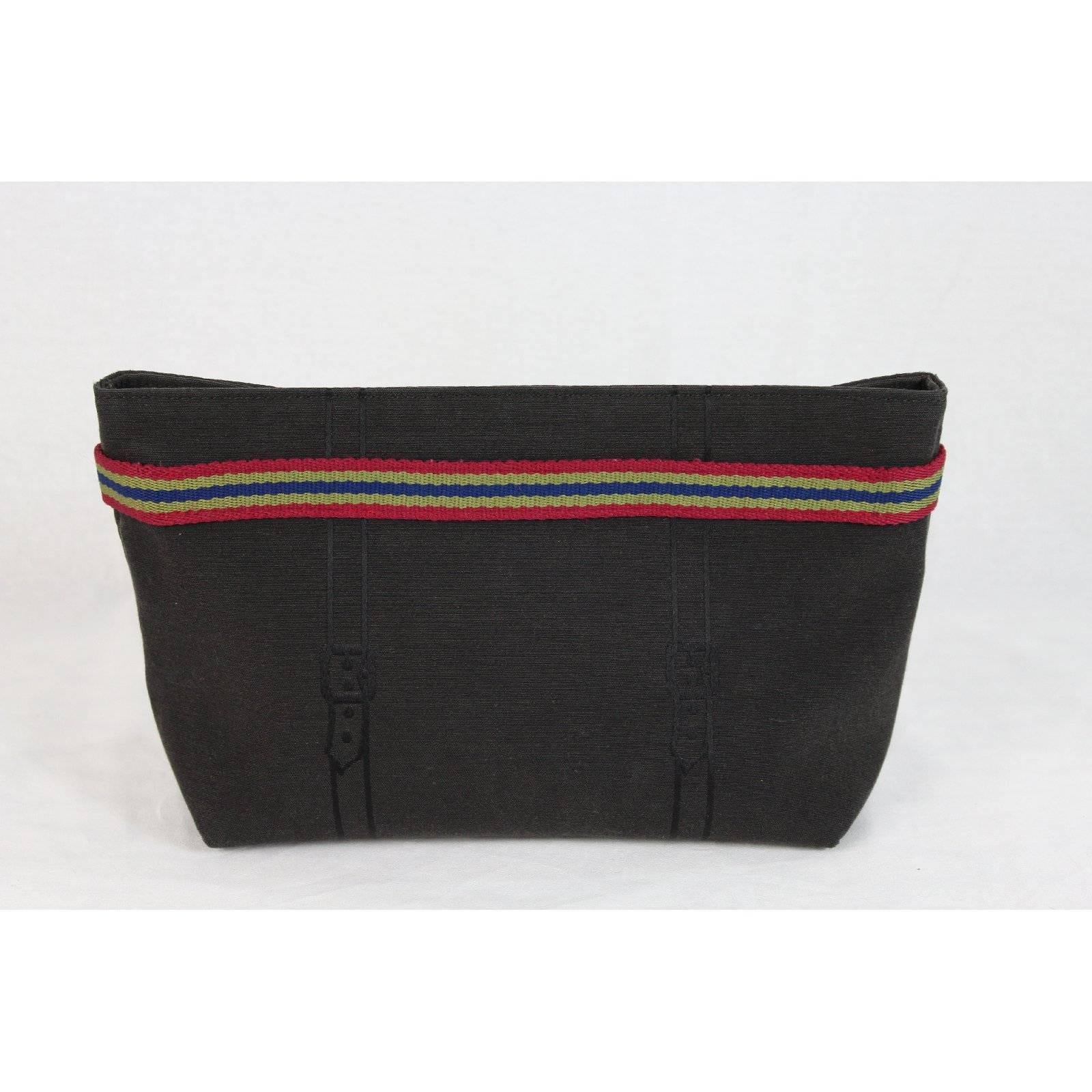 Women's Roberta di Camerino black cotton pochette handbag 1980s italy vintage clutche For Sale