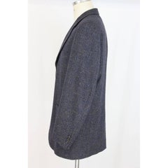 Yves Saint Laurent wool tartan blue jacket men’s size 54 made italy
