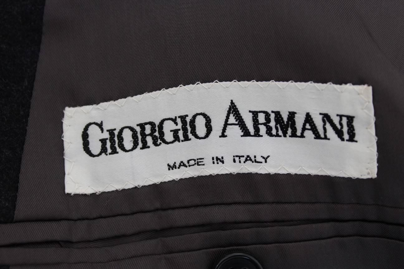 Giorgio Armani wool gray jacket blazer double breasted men’s size 46 1990s In Excellent Condition In Brindisi, IT