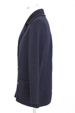 Yves Saint Laurent vintage wool blue sweater tricot double breasted size 48 it