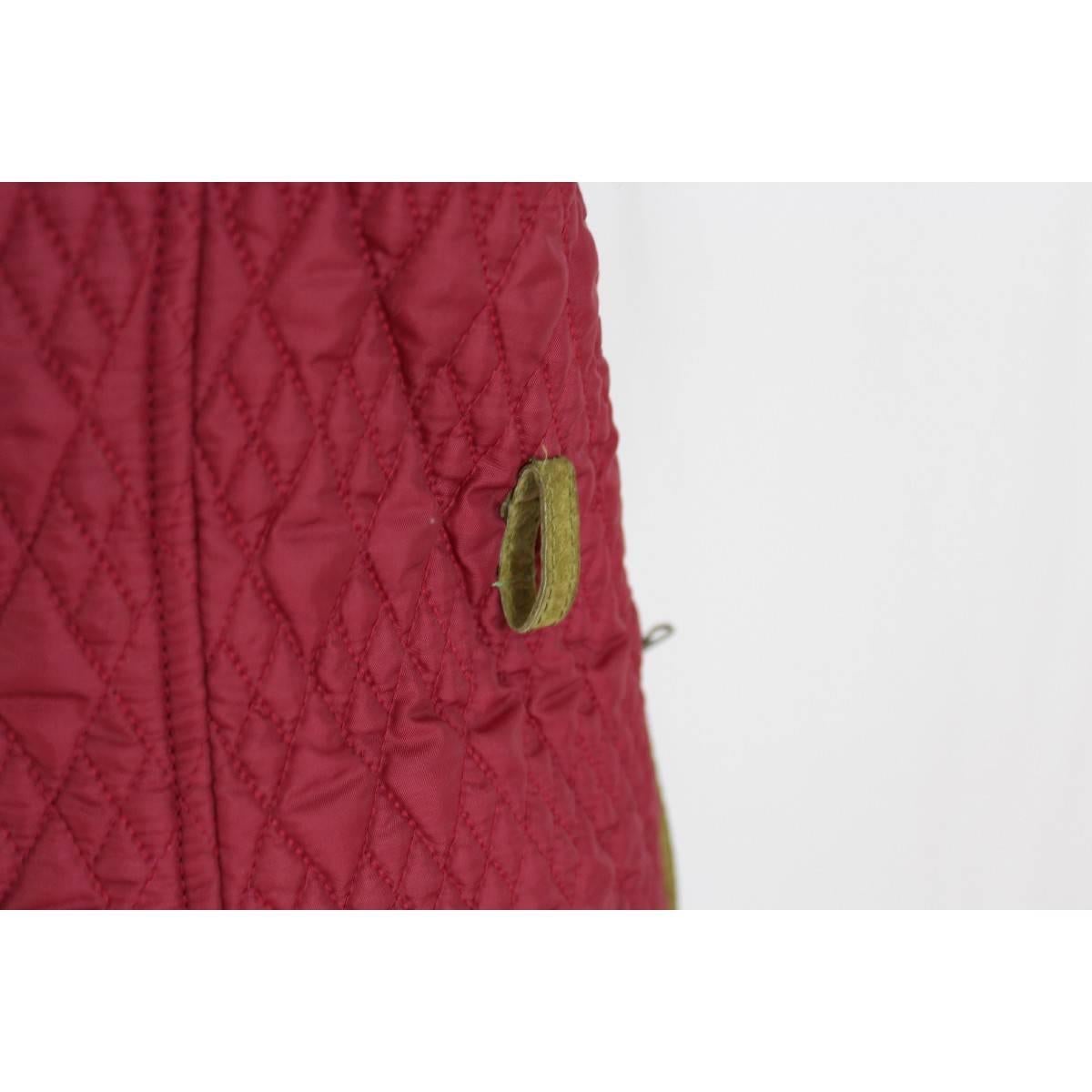 Women's Alberta Ferretti vintage quilted red green fur and suede jacket size 42