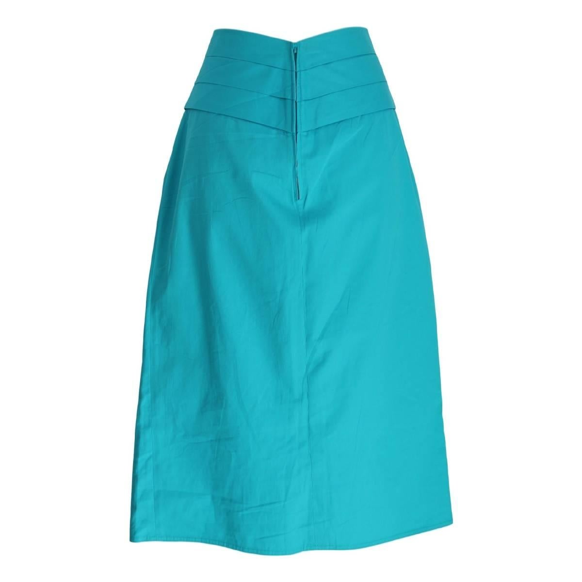 Blue Alberta Ferretti vintage cotton light blue skirt size 46 it made italy