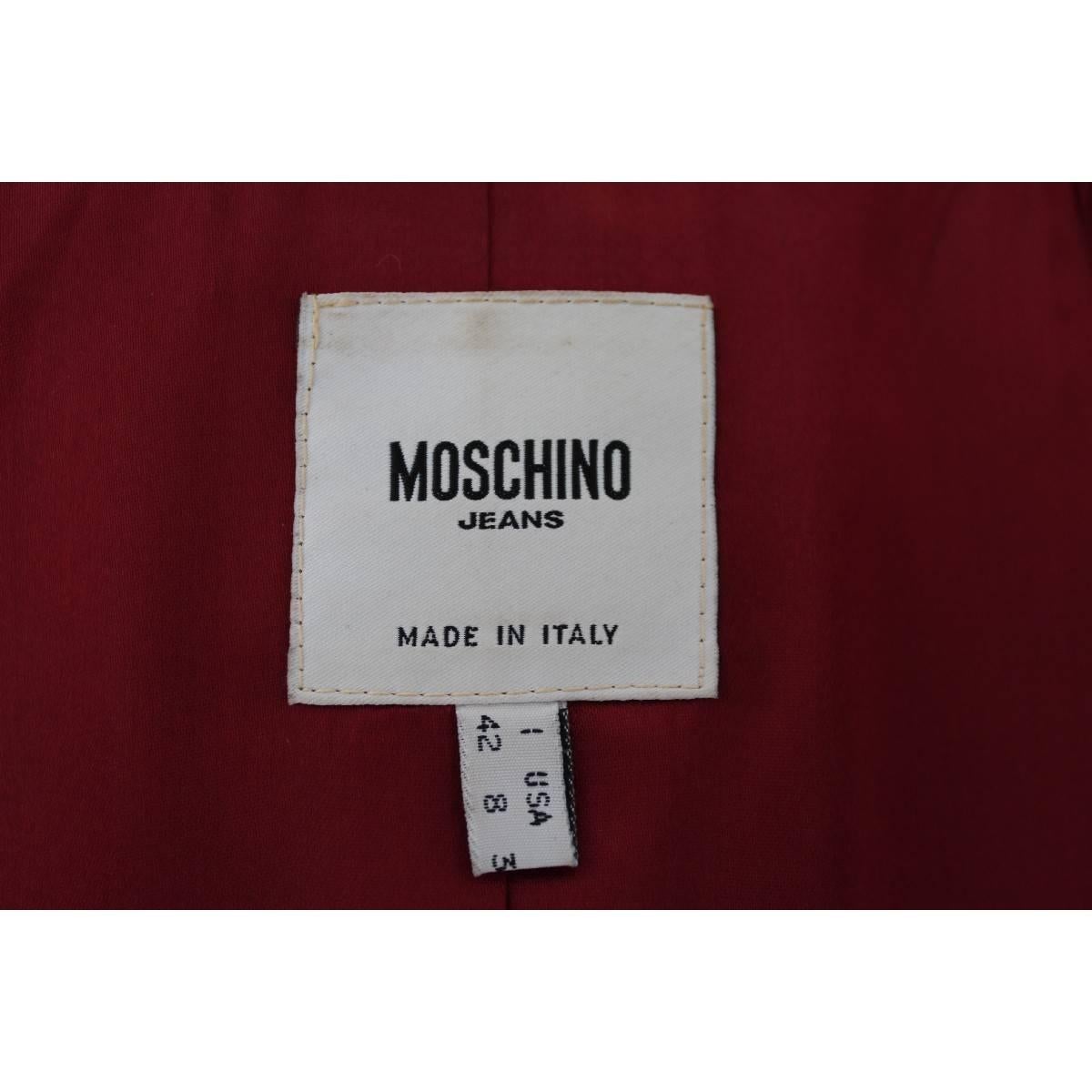 Moschino 1990s vintage red wool blend long coat slim fit  1