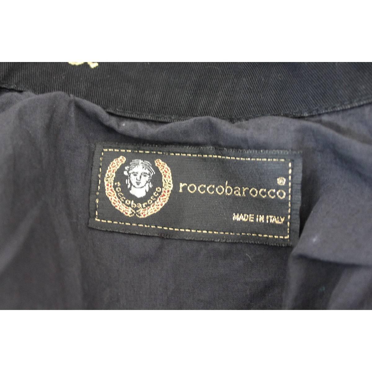 Women's Roccobarocco vintage bolero short jacket women black size 42 cotton 1970s italy For Sale