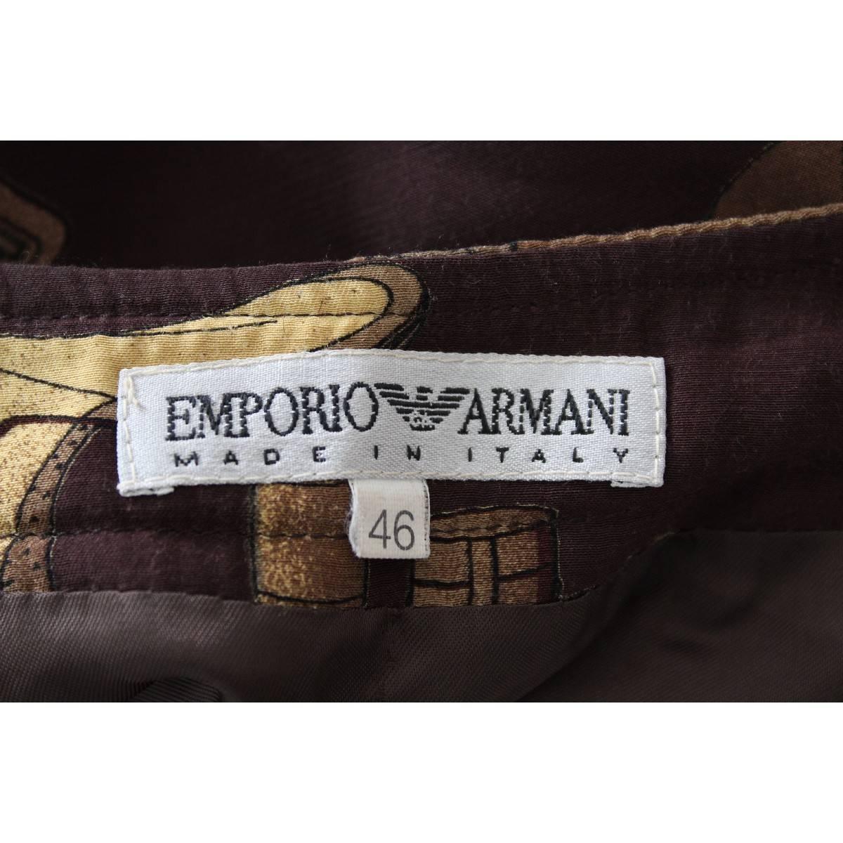 Emporio Armani vintage equestrian gilet brown women size 46 made in italy 1980s  In Excellent Condition In Brindisi, IT