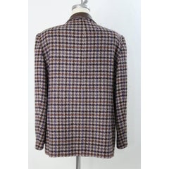 Laura Biagiotti vintage tweed jacket brown women size 48 wool check made italy