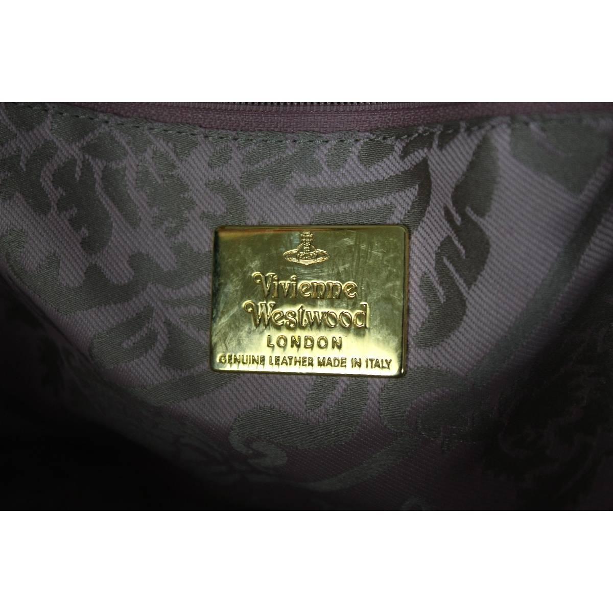 Women's Vivienne Westwood vintage black gold leather pony skin shoulder bag made italy