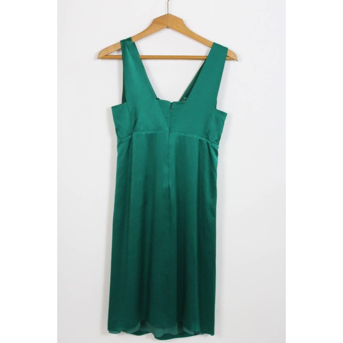 Blue Alberta Ferretti silk emerald evening dress size 40 it made italy 2000s