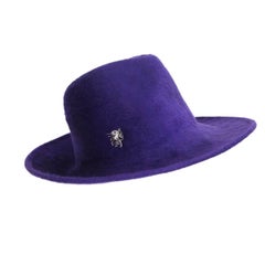 Philip Treacy purple wool felt hat size M made England 